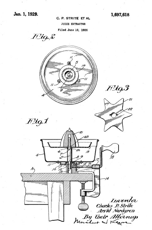 Patent for Juice Extractor